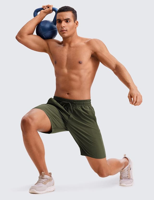 Detalle 2 de Pantaloncini running uomo CRZ YOGA con fodera in rete e tasche, 13/18/23 cm