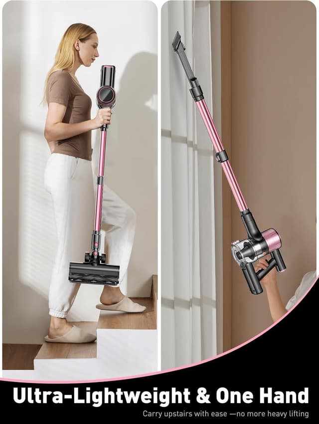 Thumbnail 6 de SUXIANGVAC Cordless Vacuum Cleaner (45Pa suction, 500W motor, up to 45 minutes) in Pink