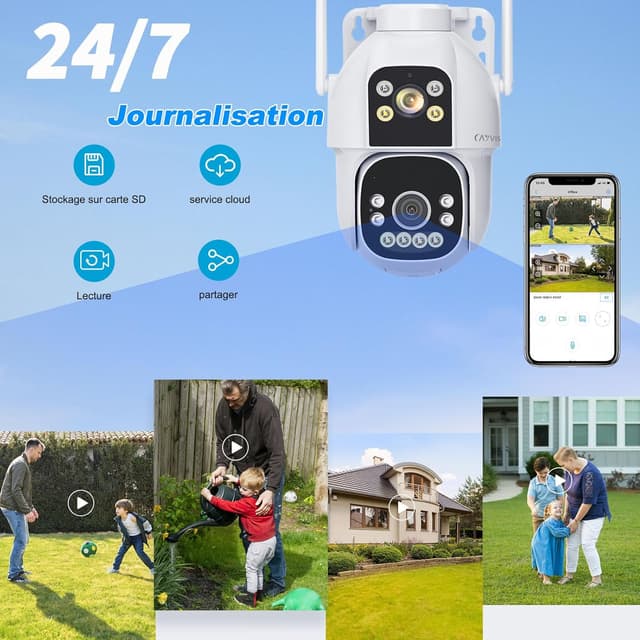 Thumbnail 6 de CAYVIS 2MP Caméra IP WiFi extérieure PTZ