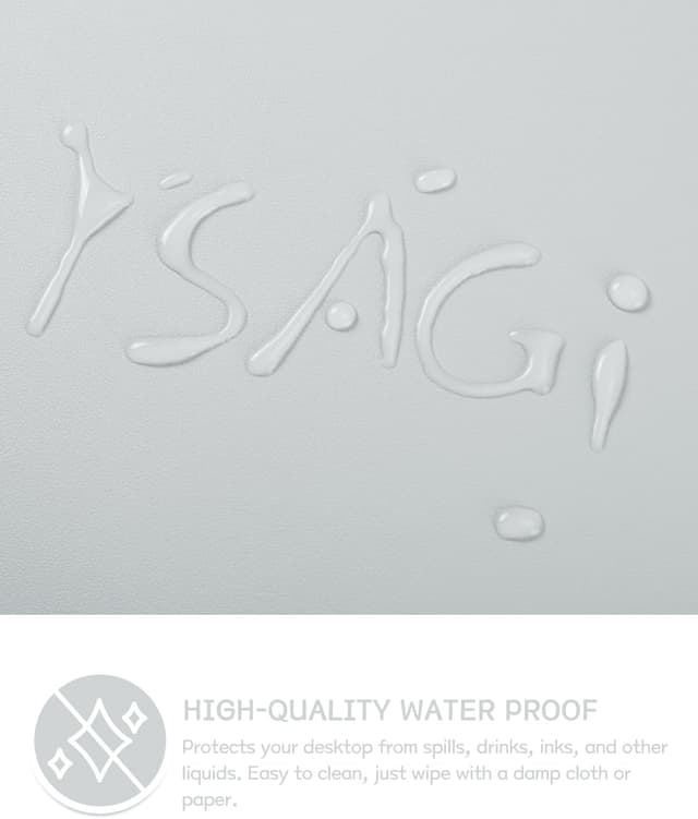 Detalle de YSAGi Non-Slip Desk Pad (60 x 35 cm) – Waterproof PVC Leather Desk Protector & Large Mouse Pad, Silver Grey