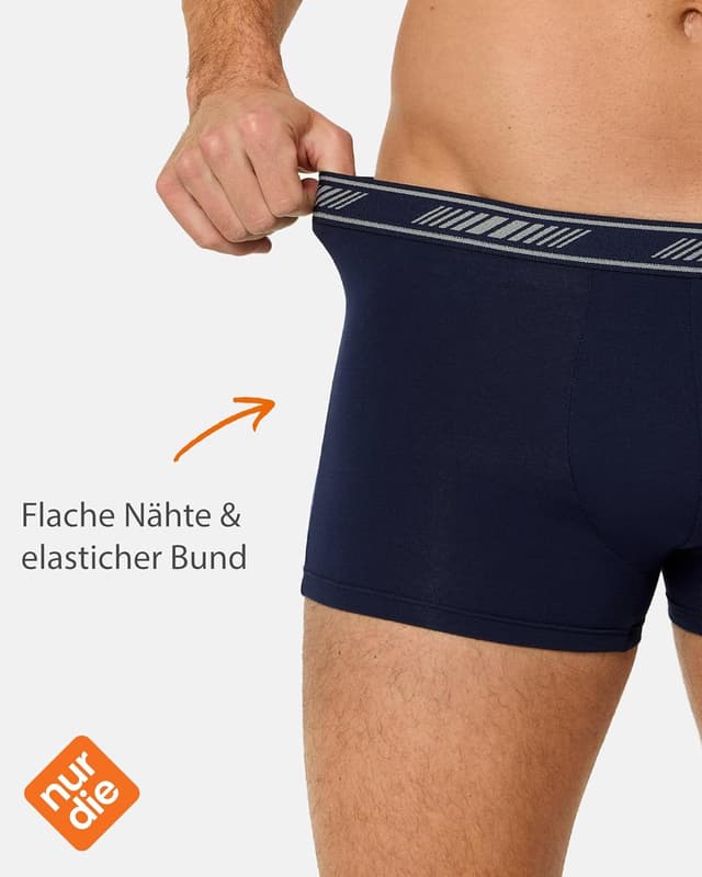 Detalle de Nur Der 6er Pack Boxer Cotton 3D-Flex aus Baumwolle – enge Boxershorts für Bewegungsfreiheit
