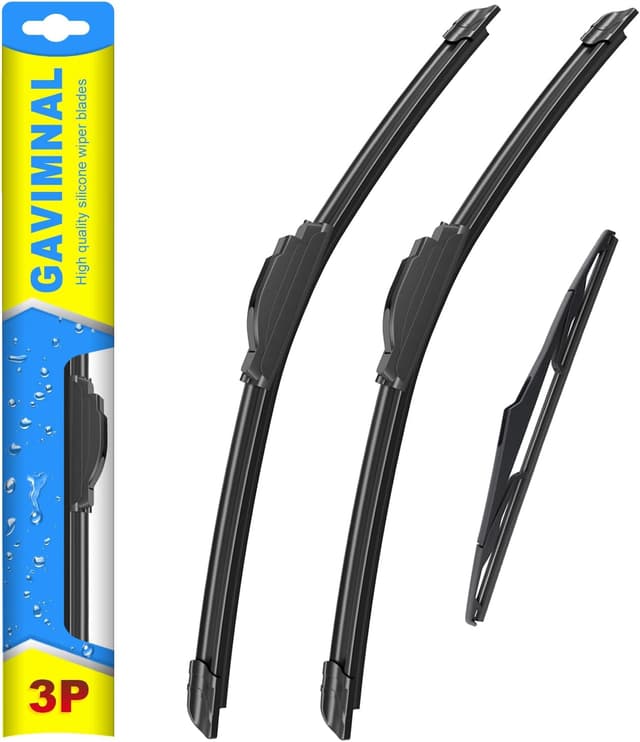 Detalle de Gavimnal Silicone Wiper Blades Replacement (Set of 3) for Jeep Wrangler JK/Front & Rear Windshield, J/U-Hook (2007-2018)