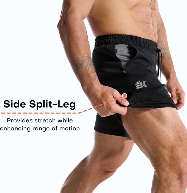 Detalle 1 de BROKIG Mens Zero Armor Gym Shorts with Zip Pockets