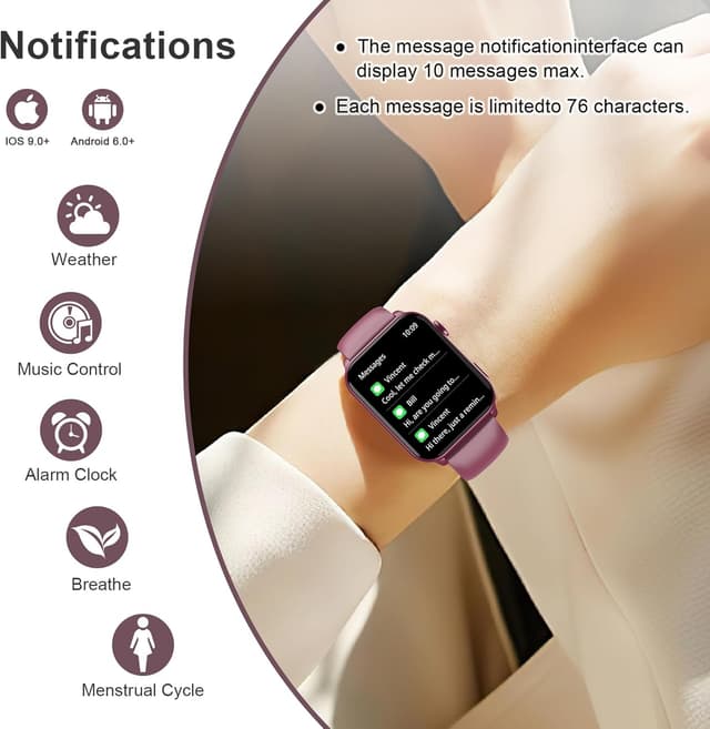 Thumbnail 4 de IOWODO Smart Watch 1.91" HD fitness tracker