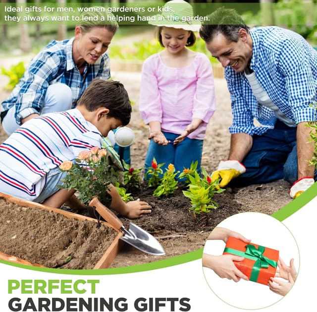 Detalle de WORKPRO WORKPO Paletta da giardino piccola da 28 cm in acciaio inox, con manico in legno