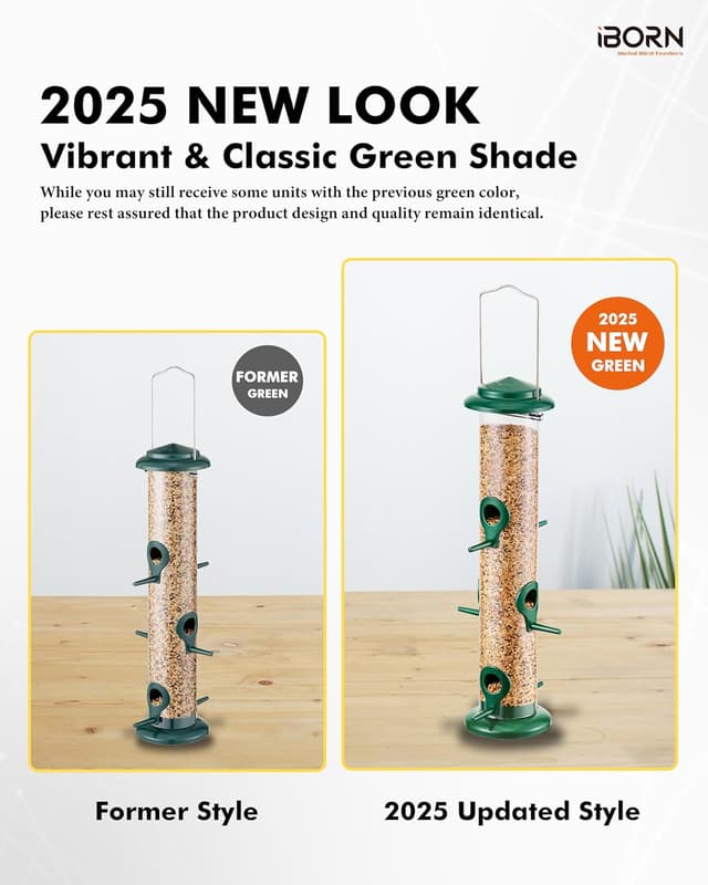 Detalle de iBorn 15 Inch 6-Port Metal Bird Feeder