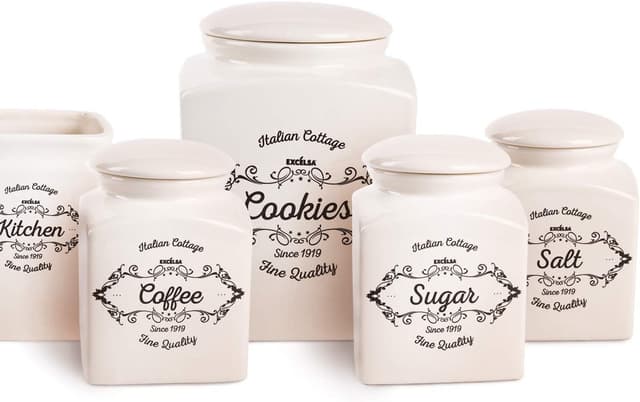 Thumbnail 1 de Excelsa Tarro para Tartas Cerámica Blanco Marfil 3L 🍰