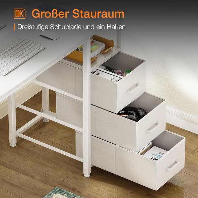 Thumbnail 6 de ODK Schreibtisch 120x48x75,5 cm mit 3 Schubladen