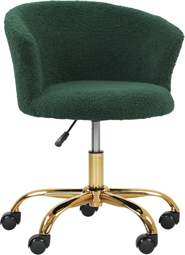 Detalle de Vinsetto Chaise pivotante bureau ergonomique en polaire teddy avec dossier mi-hauteur et hauteur réglable