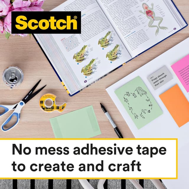 Detalle de Scotch nastro biadesivo trasparente 12 mm x 6,3 m (2 rotoli) per foto, poster e collage