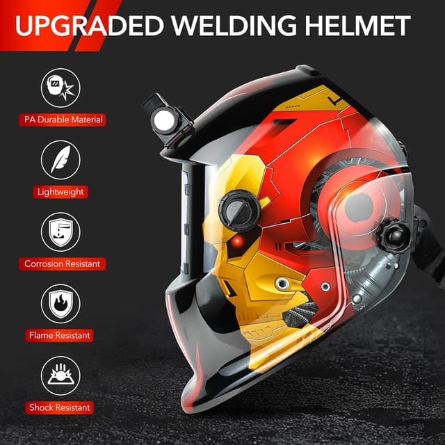 Detalle de TRQWH Auto-Darkening Welding Helmet KTS-HD94 with True-Color Lens, Wide View & Auto-Darkening