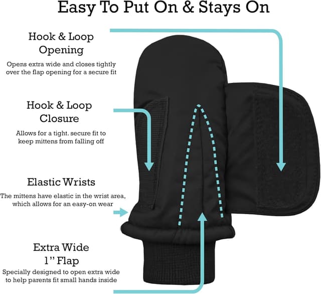 Thumbnail 2 de N'Ice Caps Kids Waterproof Snow Mittens ⚡