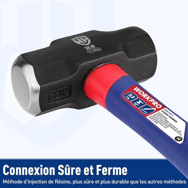 Detalle 1 de Marteau massette 1,68 kg avec manche fibre de verre