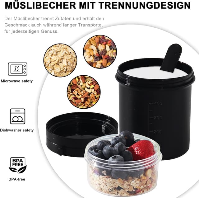 Detalle 2 de Swkien Müslibecher to Go 700 ml Lunchpot