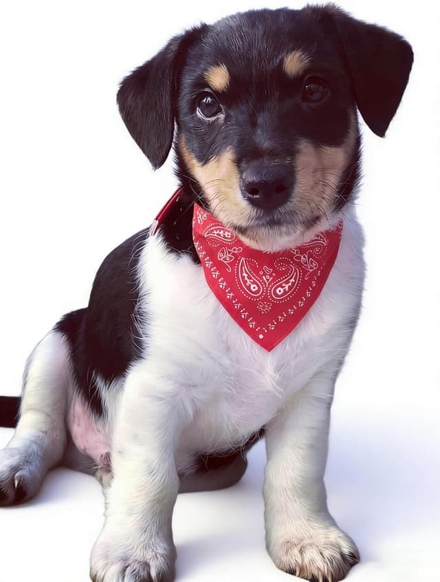 Detalle de Ling & Bai 2pcs Adjustable Dog Bandana Collar (Boho Pet Bibs Scarf) – Red, M