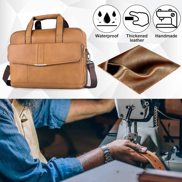 Detalle 1 de SPAHER Maletín de Cuero para Portátil 15.6" Hombre