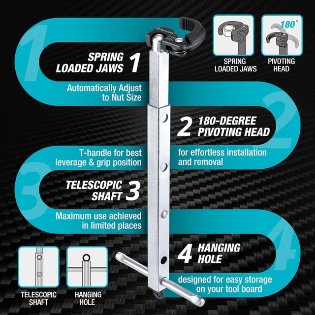 Thumbnail 1 de DURATECH Chiave telescopica per lavabo 10–32 mm, impugnatura 250–430 mm