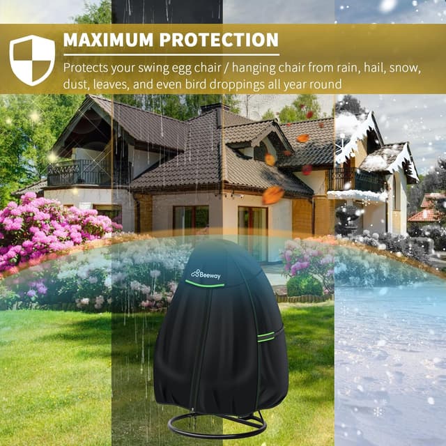 Thumbnail 6 de BEEWAY Egg Chair Cover 115×190 cm Waterproof