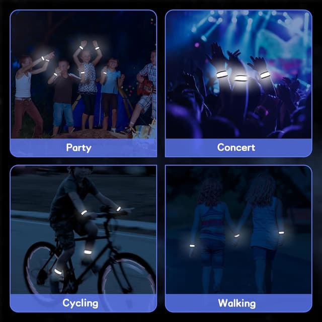 Detalle 2 de Bracelets LED enfants 6 modes, 25 x 4 cm