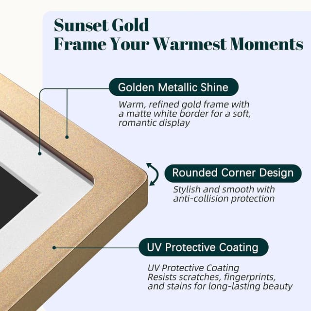 Detalle 2 de Frameo 10.1 Inch Sunset Gold Digital Photo Frame