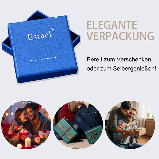 Detalle de Esrael Herren-Armband aus Edelstahl Gold/Silber/Schwarz mit abnehmbarem Magnetverschluss – 7,5 bis 8 Zoll