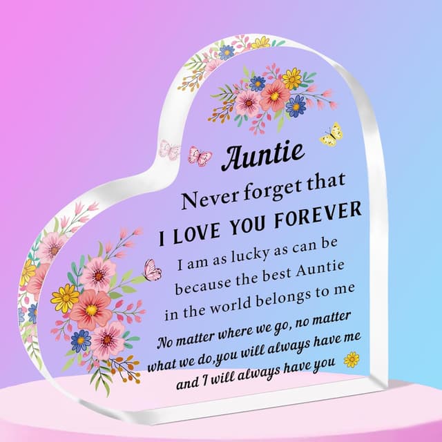 Detalle de SMARGO Auntie Niece Nephew Heart-Shaped Acrylic Plaque gift