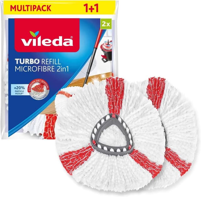 Detalle de Vileda Turbo 2in1 Fiocco Ricambio (confezione da 2) per sistemi Turbo e Turbo Smart