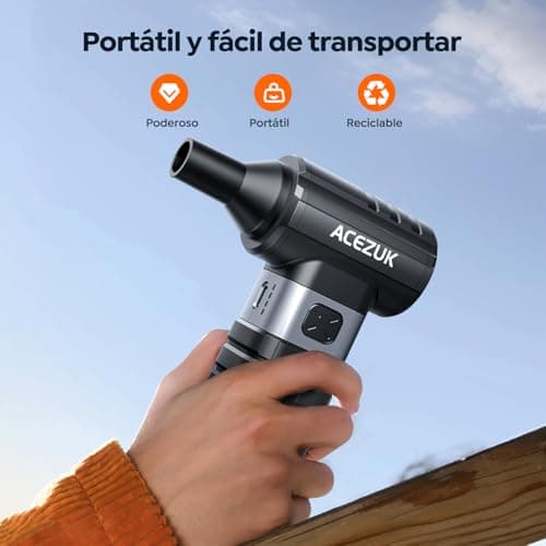 Thumbnail 5 de Soplador de Polvo Eléctrico 250000RPM,4 Velocidades Recargable Aire Comprimido Limpieza PC con Batteria10500mAh, Soplador Aire Comprimido para Laptop, Teclado, Coche