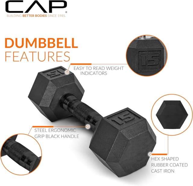 Thumbnail 2 de CAP Barbell 150 lb Hex Dumbbell Set with Rack ๐