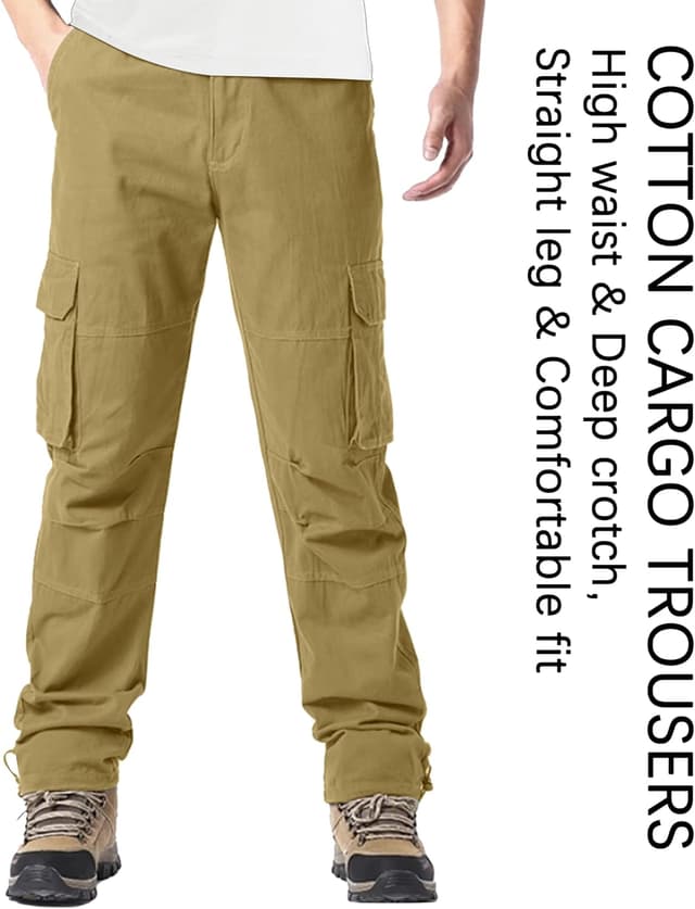 Detalle de YAOHUOLE men’s military-style cargo trousers with 6 pockets
