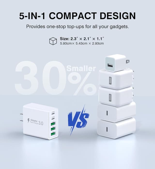 Thumbnail 4 de 2-Pack 60W USB-C Wall Charger ⚡