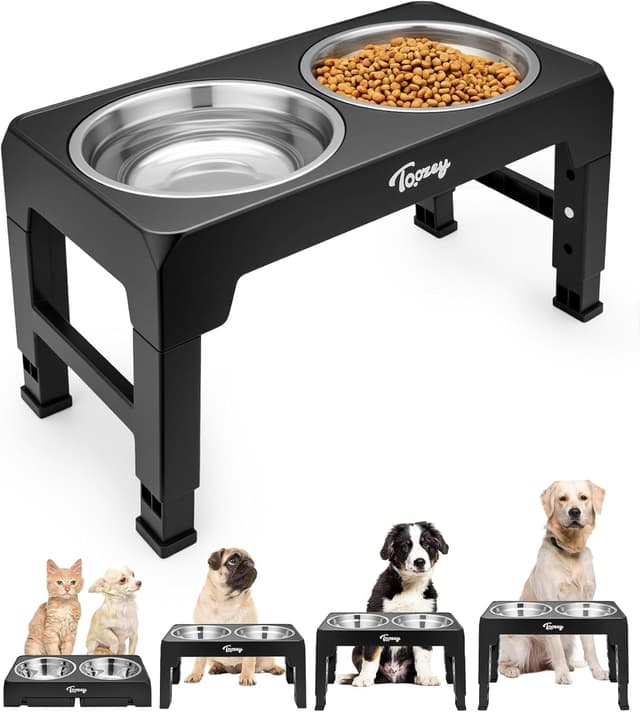 Detalle de Toozey Hundenapf Höhenverstellbar mit 4 Stufen