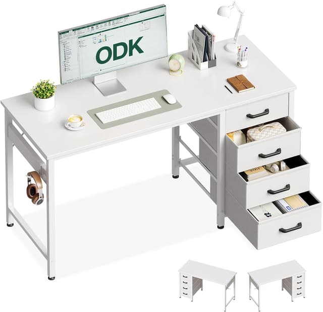 Detalle de ODK Escritorio con 4 Cajones de Tela