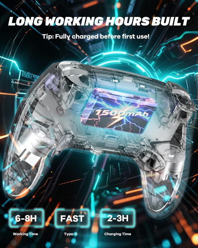 Thumbnail 6 de MYSTILUCK Wireless Pro Controller für PS5/PC/Mac/iOS/Android/Steam Deck – RGB, Hall Effect & 1500-mAh-Akku