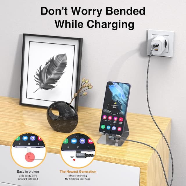 Detalle 1 de USB C Kabel mit 3,1 A Schnellladung, 2er Set