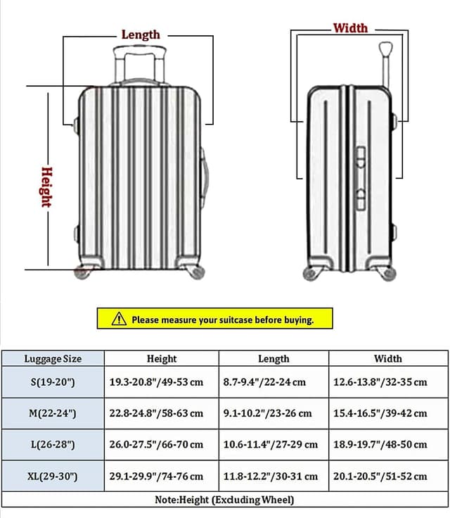 Detalle de 7-Mi Black Suitcase Protective Trolley Case Cover (18–30")