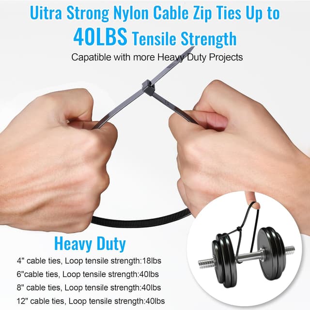 Thumbnail 4 de Fascette Elettricista Nero 400 pezzi 100/150/200mm