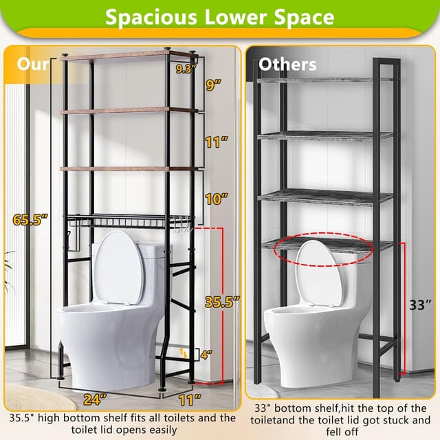Thumbnail 1 de 4-Tier Over-The-Toilet Storage Shelf — Bathroom Organizer