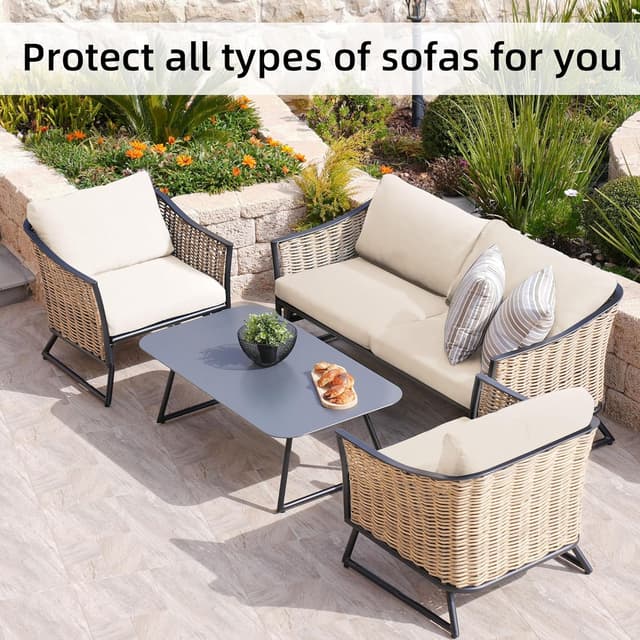 Detalle de BIETYONE Stretch Patio Cushion Covers, 8-Pack