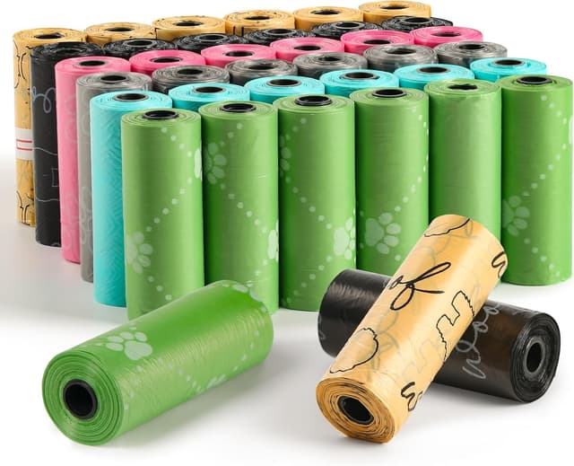 Detalle de Lureon 585 biologisch abbaubare Hundekotbeutel – extra groß, reißfest & auslaufsicher (30 x 22 cm)