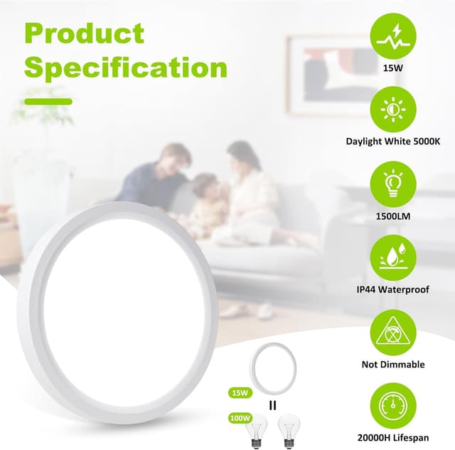 Detalle de Befurglor 15W LED ceiling light, 5000K