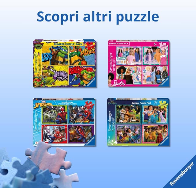 Detalle de Ravensburger Puzzles Me Spregevole 4 Pack da 100 pezzi (età 5+), puzzle bambini 36x26 cm