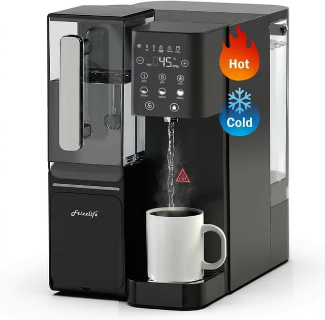 Detalle de Frizzlife WB99-H countertop reverse osmosis water filter with instant hot water dispenser