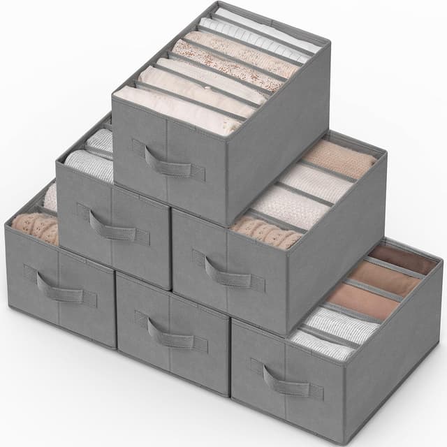 Detalle de Criusia 6 Pack Large Clothes Organizer, Foldable Storage