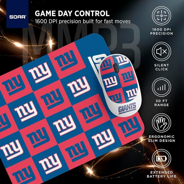 Detalle de SOAR NHL Wireless Mouse + Water-Resistant Mouse Pad (4.21in x 2.32in) bundle