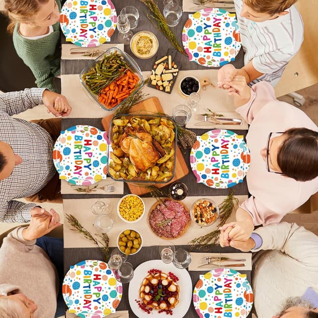 Thumbnail 6 de 7 inch birthday party plates set 40 pcs