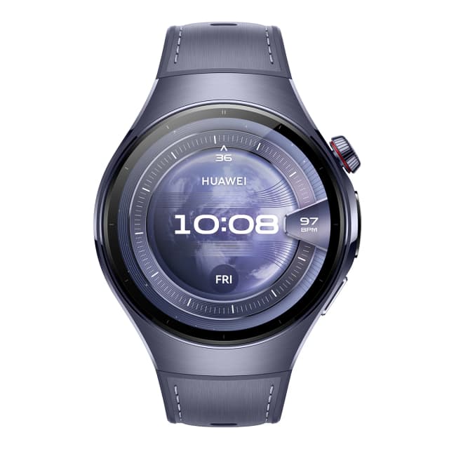 Detalle 2 de Huawei Watch 5 46 mm Morado con auriculares FreeBuds 6i blancos