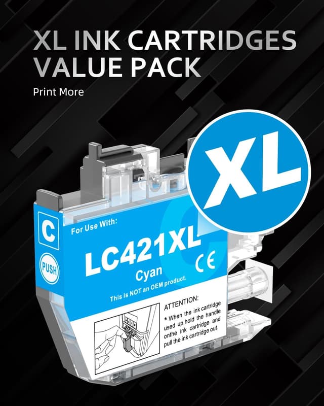 Detalle 2 de INK4U LC421XLVAL Patronen Kompatibel für Brother