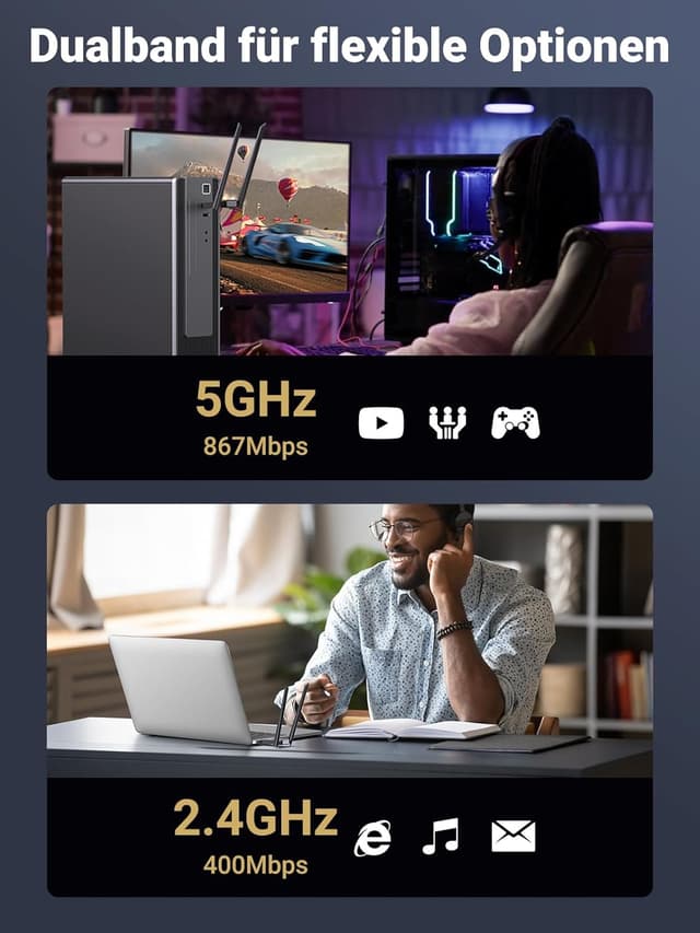 Thumbnail 2 de UGREEN AC1300 WLAN Adapter für PC