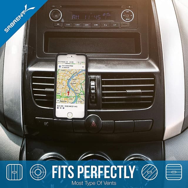 Detalle de Magnetische Handyhalterung fürs Auto (KFZ) mit 360°-Kugelkopf – ultrakompakter Lüftungshalter, universal für Smartphone